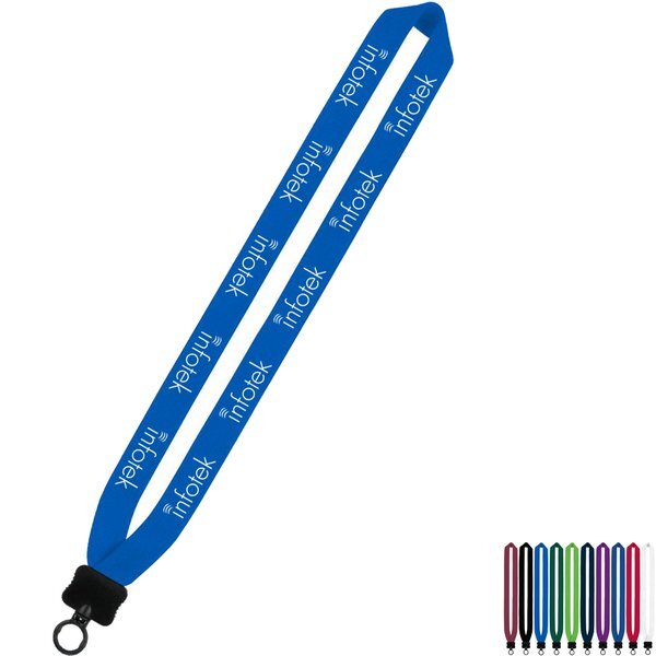 Cotton Lanyard with Plastic Clamshell & O-Ring, 1"