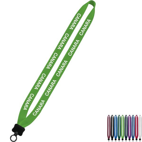 Cotton Lanyard with Plastic Clamshell & O-Ring, 3/4"