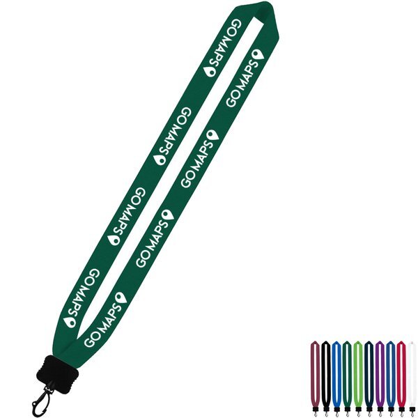Cotton Lanyard with Plastic Clamshell & Swivel Snap Hook, 1"