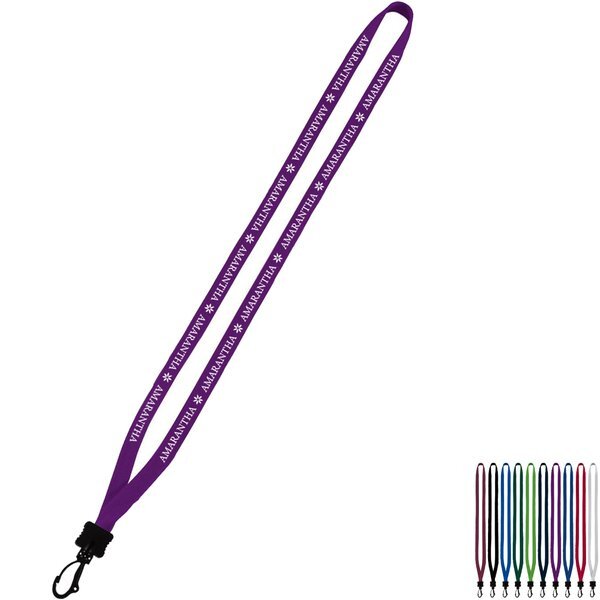 Cotton Lanyard with Plastic Clamshell & Swivel Snap Hook, 1/2"