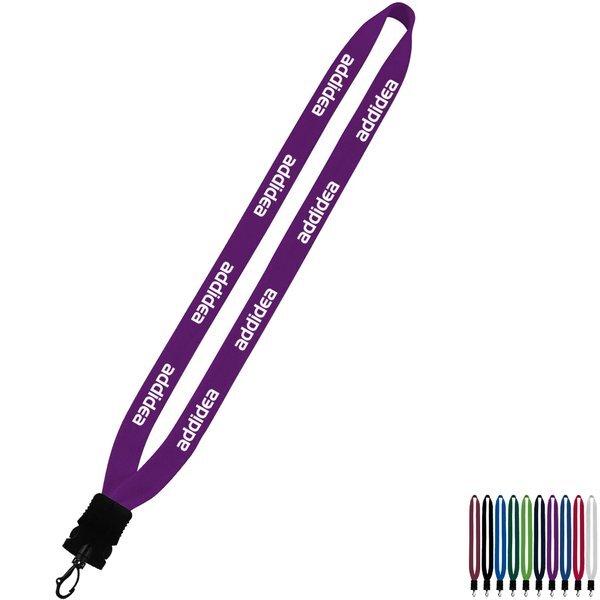 Cotton Lanyard with Plastic Snap-Buckle Release & Swivel Hook, 3/4"