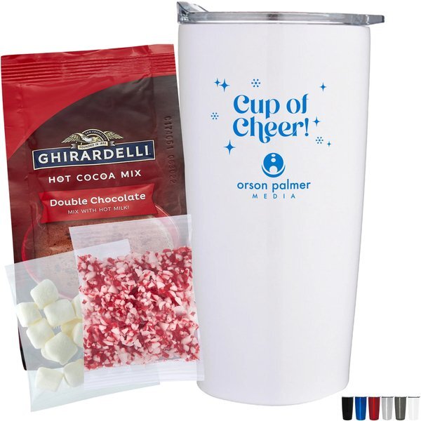 Ghirardelli® Hot Chocolate, Crushed Peppermint, Marshmallows & Straight Tumbler Gift Set