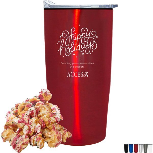 Christmas Crunch Popcorn & Straight Tumbler w/ Plastic Liner Gift Set