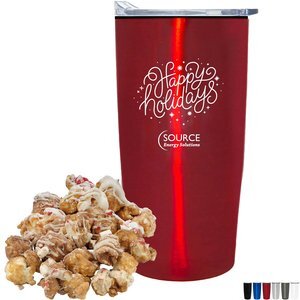Hot Chocolate Peppermint Popcorn & Straight Tumbler w/ Plastic Liner Gift Set Hot Chocolate Peppermint Popcorn & Straight Tumbler w/ Plastic Liner Gift Set