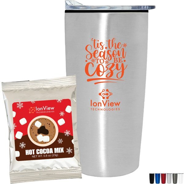 Holiday Hot Chocolate Mix & Straight Tumbler w/ Plastic Liner Gift Set