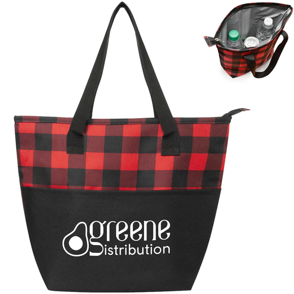 Northwoods Mini 6-Can Polyester Plaid Cooler Tote Bag