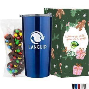 Milk Chocolate Pretzels with Mini M&M's in Vacuum Sealed  Wall Tumbler Gift Box Sets 20 oz. Milk Chocolate Pretzels with Mini M&M's in Vacuum Sealed  Wall Tumbler Gift Box Sets 20 oz.