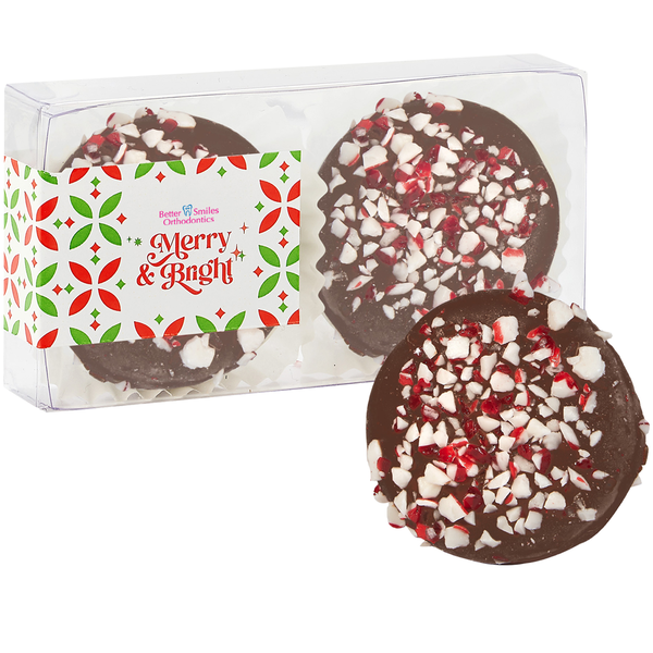 Chocolate Oreos w/ Peppermint in Gift Box, 2 pc.