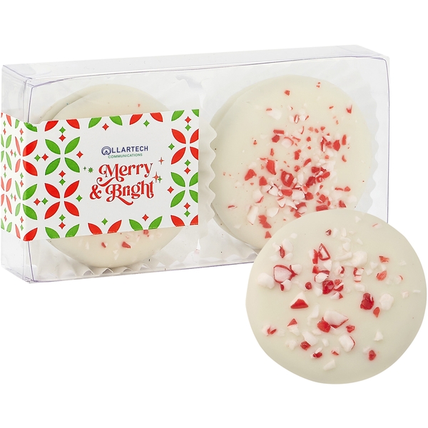 White Chocolate Oreos w/ Peppermint in Gift Box, 2 pc.