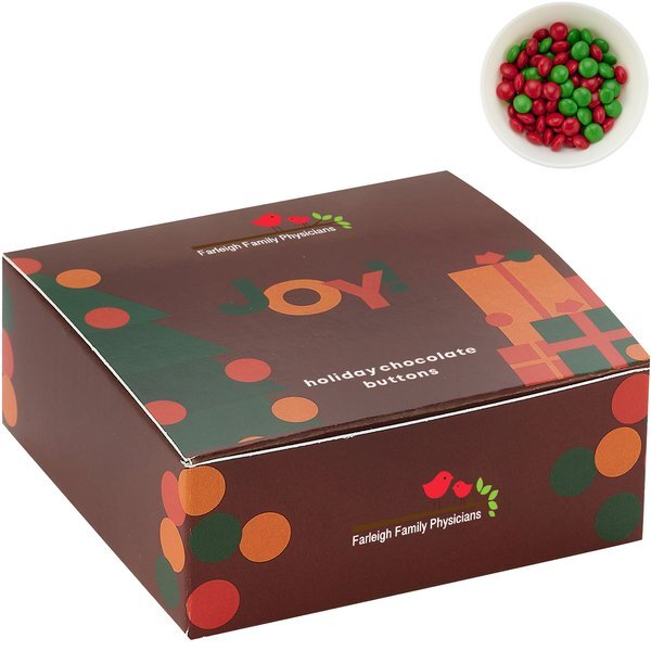 Holiday Chocolate Buttons in Candy Confections Box, Small