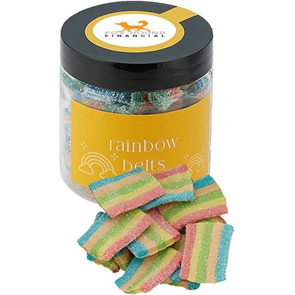 Candy Jar with Rainbow Sour Belts