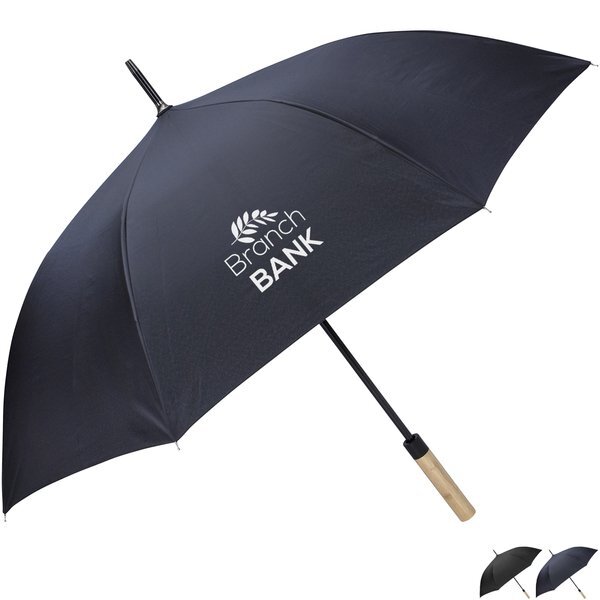 ShedRain® rPET Auto Open Bamboo Stick Umbrella, 50" Arc