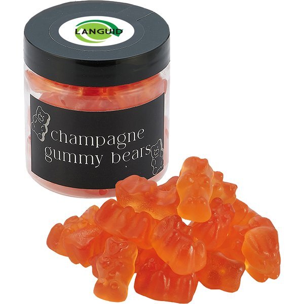 Candy Jar with Champagne Gummy Bears