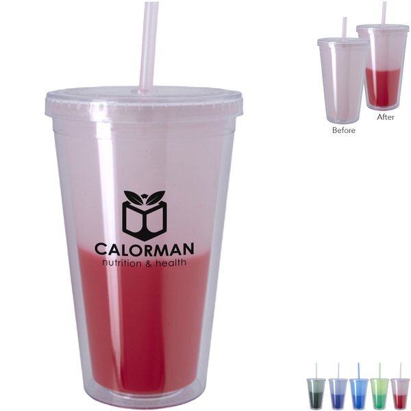 Color Changing Tumbler w/ Straw, 17oz.