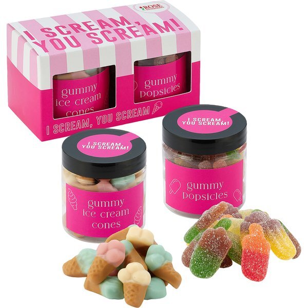 Gummy Ice Cream Cones & Gummy Popsicles in Candy Jar Set (2 Pack)