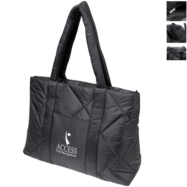 Luxe Quilted Puffer Nylon Tote Bag
