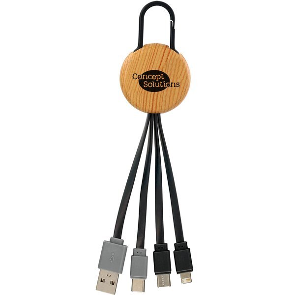 Bamboo Clip Dual Input 3-in-1 Charging Cable