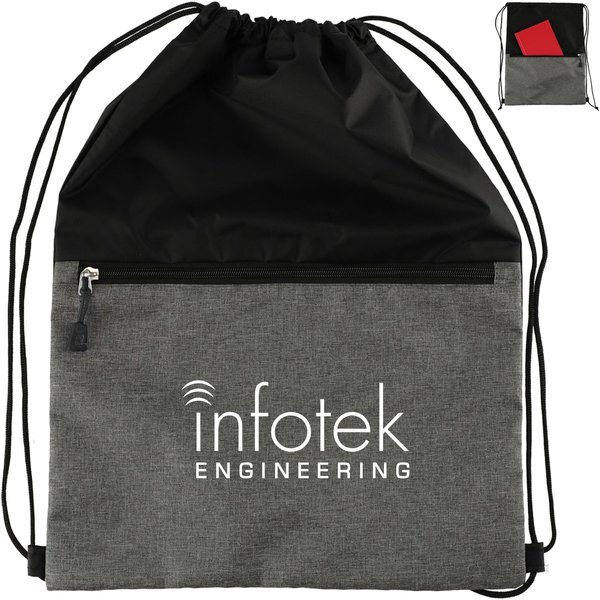 Graphite Recycled Polyester Drawstring Backpack