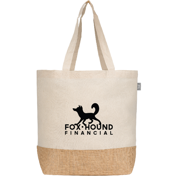 Rio Shopper Tote Bag  Recycled Cotton Blend with Jute, 5oz.