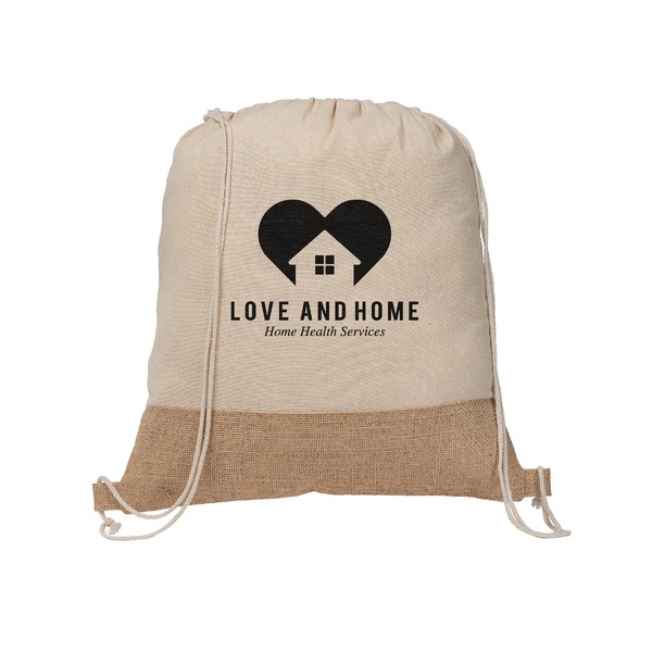 Rio™ Drawstring Bag Recycled Cotton Blend with Jute, 5oz.