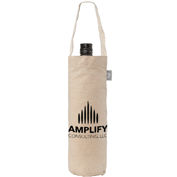 Single-Bottle Wine Tote Bag  Recycled Cotton Blend, 6oz.