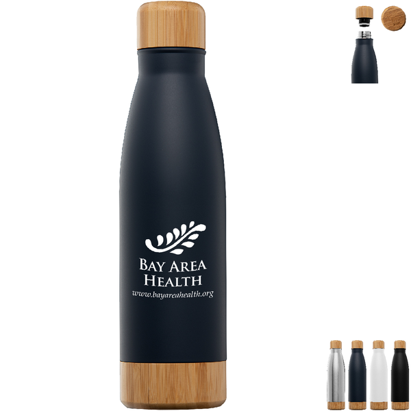 Ibiza Bamboo Double-Wall Stainless Bottle, 22oz.