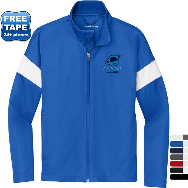 Sport-Tek® Travel Recycled Polyester Double Knit Full-Zip Youth Jacket