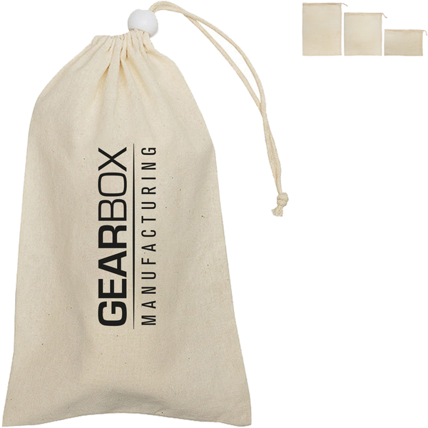 Reusable Cotton Mesh Produce Bag Set