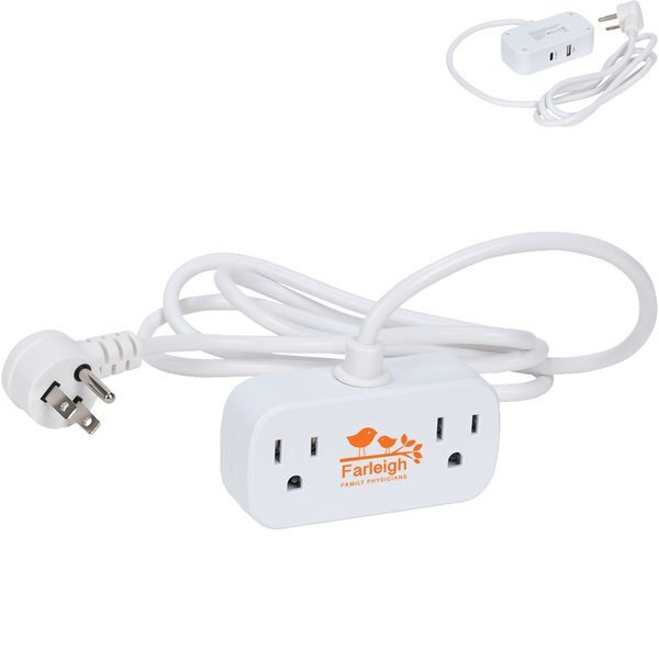 Zip 5 Ft. Power Strip w/ Type-C, USB & AC Outlets