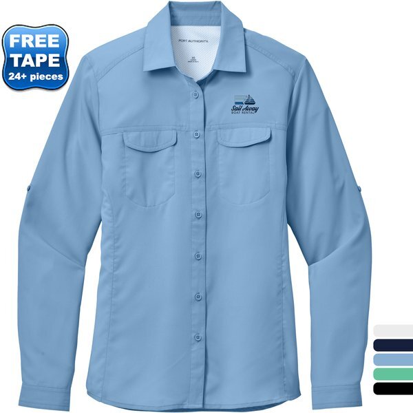 Port Authority® Long Sleeve Polyester Poplin UV Daybreak Ladies' Shirt