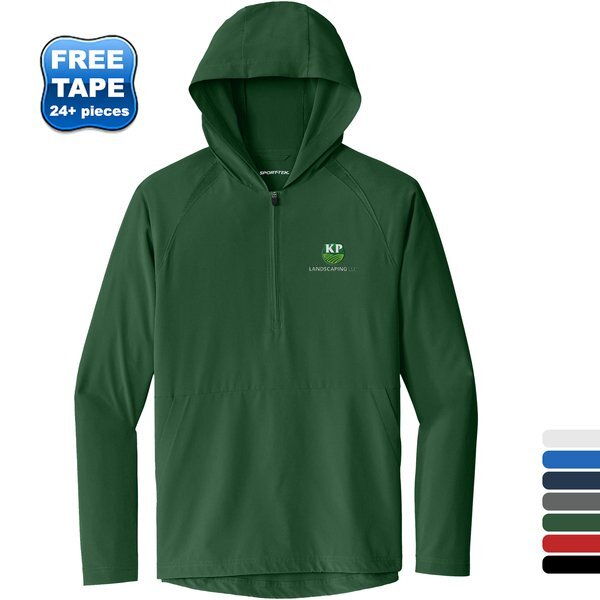 Sport-Tek® Repeat 1/2 Zip Long Sleeve Poly/Spandex Hooded Men's Jacket