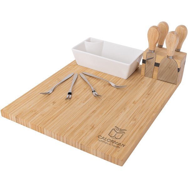 Bamboo Charcuterie Board w/ Bowl, Utensils & Forks