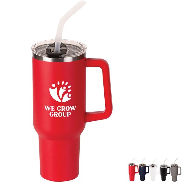 Sequoia Double Wall Stainless Travel Mug with Straw, 40oz.