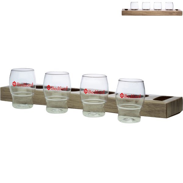 Taster Set of 4 Cups w/ Cardboard Flight Board, 4oz.