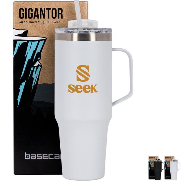 Basecamp® Gigantor Vacuum Insulated Travel Mug w/ Straw, 40oz.