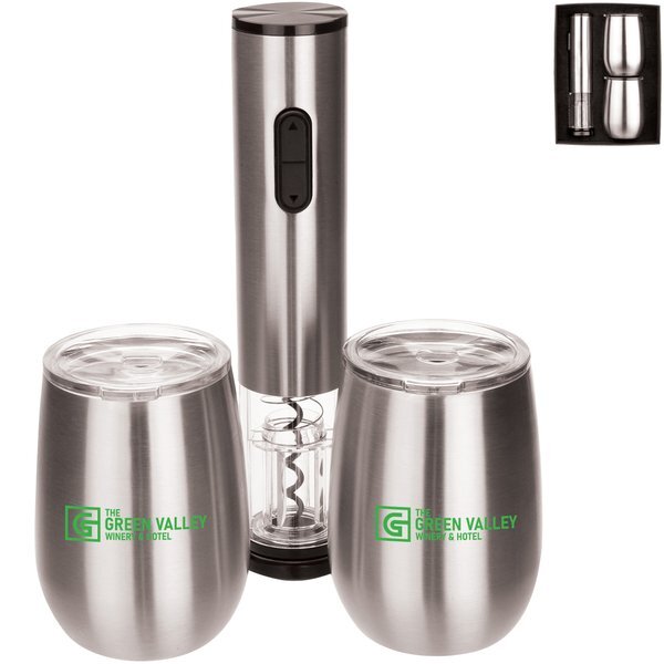 Rechargeable Wine Opener and Tumbler Set