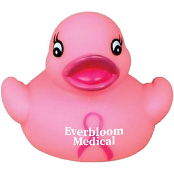 Mini Pink Ribbon Rubber Duck