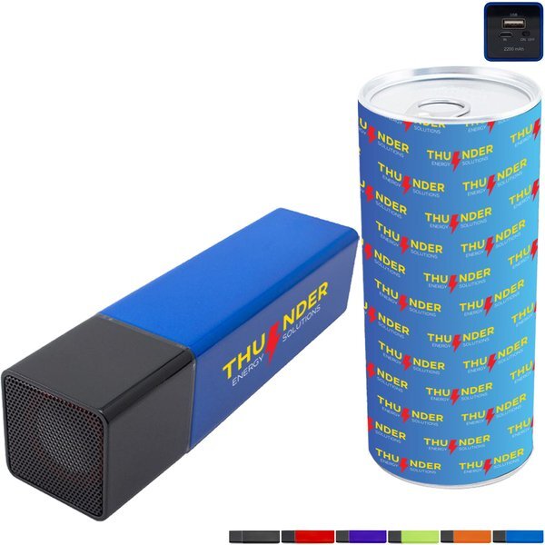 Power Pop 2 in 1 Bluetooth Speaker & Power Bank with Branded Can Packaging