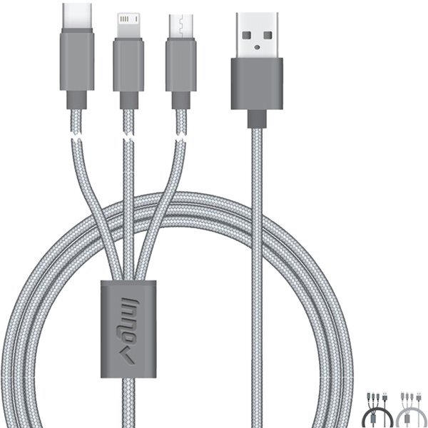 Connect Reach 5ft 3-in-1 Braided Charging Cable