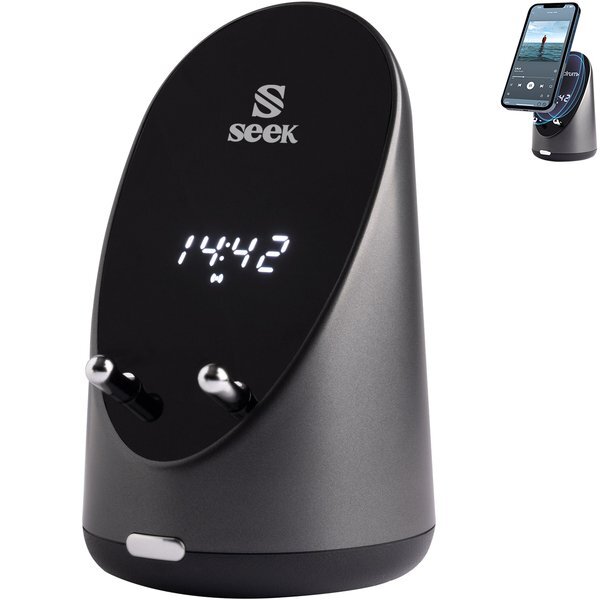 Impluse Amplifying Bluetooth Speaker with Wireless Charger and Digital Alarm Clock