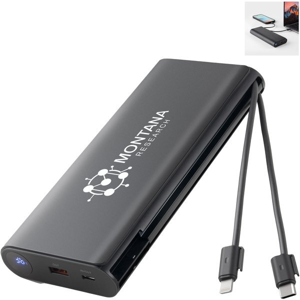 Voyage Laptop Charging Power Bank with Built-In Cables, 25000mAh
