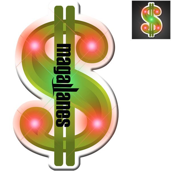 Dollar Sign Flashing LED Lapel Pin