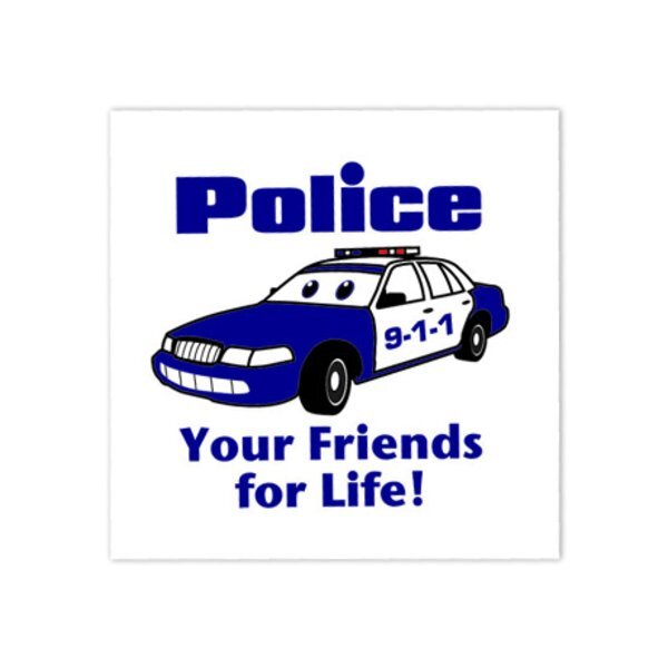 Police Your Friends For Life Temporary Tattoo, Stock