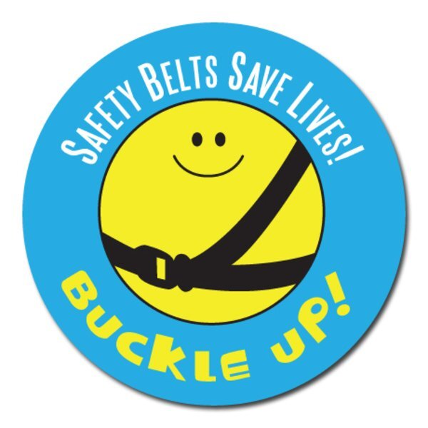 Safety Belts Save Lives Sticker Roll, Stock